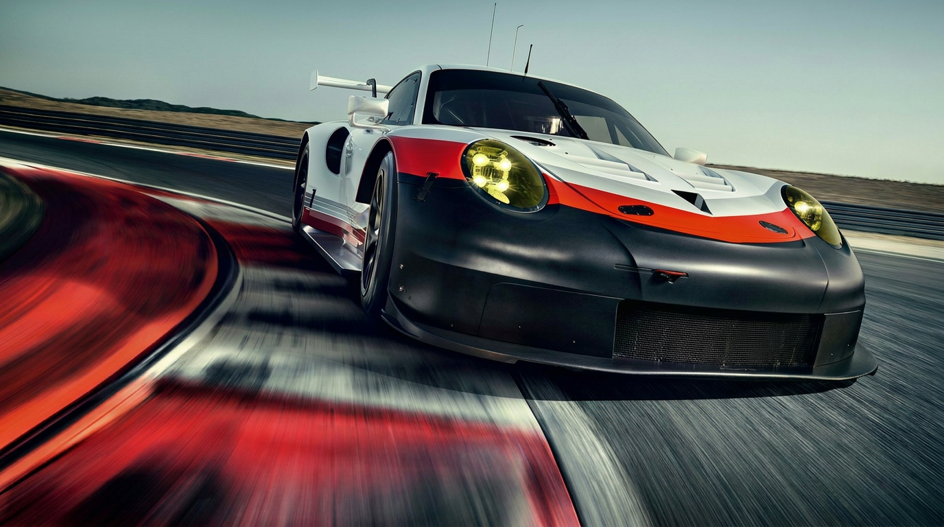 Racing car on track